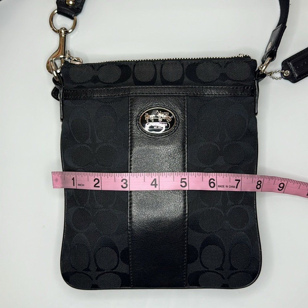Coach Sutton signature black canvas & leather crossbody - Picture 11 of 12